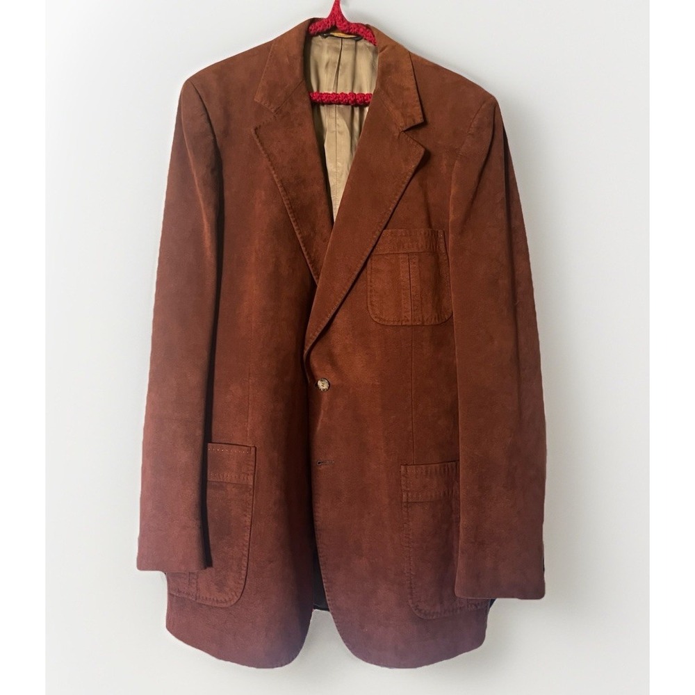 Vintage Mens Doncaster Blazer Sport Coat Brown Suede Casual Western Style Jacket